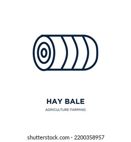 hay bale icon from agriculture farming and gardening collection. Thin linear hay bale, farm, grain outline icon isolated on white background. Line vector hay bale sign, symbol for web and mobile