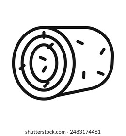 Hay bale icon Black line art vector