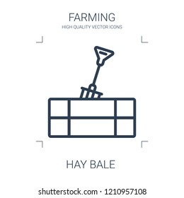 hay bale icon. high quality line hay bale icon on white background. from farming collection flat trendy vector hay bale symbol. use for web and mobile