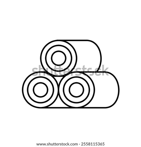 Hay bale icon isolated on white background.