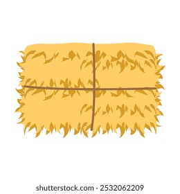 Hay bale icon. Hay bale with ropes. Vector illustration in cartoon style.