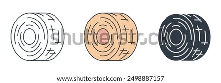 Hay Bale icon symbol vector illustration isolated on white background