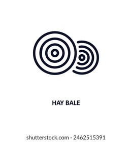 hay bale icon. Thin line hay bale icon from agriculture and farm collection. Outline vector isolated on white background. Editable hay bale symbol can be used web and mobile