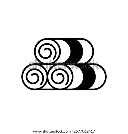 Hay Bale icon vector stock illustration