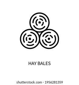 Hay Bale Line Icon Is In A Simple Style. Vector sign in a simple style isolated on a white background. 64x64 pixel.