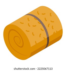 Hay bale roll icon isometric vector. Farm grass. Pile stack