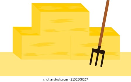 Hay bale square vector good for element design