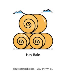 Hay Bale vector  Filled outline icon style illustration. Symbol on White background EPS 10 File