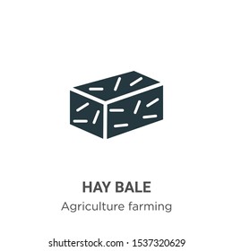 Hay bale vector icon on white background. Flat vector hay bale icon symbol sign from modern agriculture farming and gardening collection for mobile concept and web apps design.