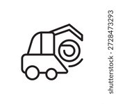 Hay baler icon. Efficient crop harvesting and fodder storage, representing mechanical baling systems, industrial ag-tech equipment, round bale production, and essential livestock feed preservation.