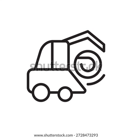 Hay baler icon. Efficient crop harvesting and fodder storage, representing mechanical baling systems, industrial ag-tech equipment, round bale production, and essential livestock feed preservation.