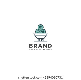 Hay baler logo design template elements. Vector illustration. New Modern logo.