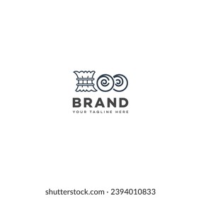Hay baler Logo Design Template Elemente. Vektorgrafik. Neues Modern-Logo.