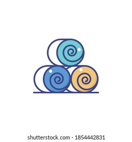 Hay Ball illustration style icon. EPS 10 file
