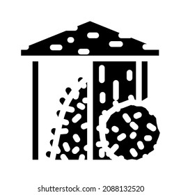 hay in barn glyph icon vector. hay in barn sign. isolated contour symbol black illustration