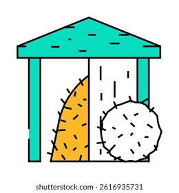 hay in barn line icon vector. hay in barn sign. isolated symbol illustration
