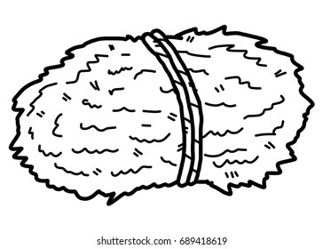 hay bundle / cartoon vector and illustration, black and white, hand drawn, sketch style, isolated on white background.
