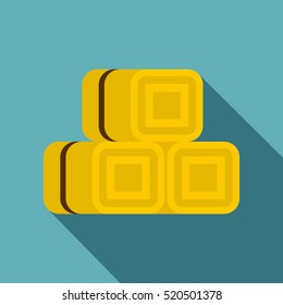 Hay bundles icon. Flat illustration of hay vector icon for web design