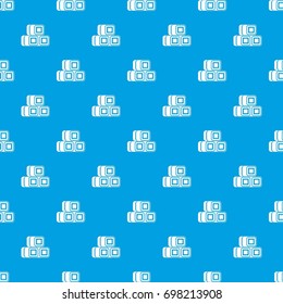 Hay bundles pattern repeat seamless in blue color for any design. Vector geometric illustration