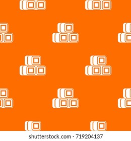 Hay bundles pattern repeat seamless in orange color for any design. Vector geometric illustration