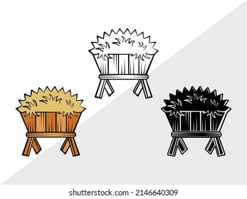Hay Clipart Printable Vector Illustration