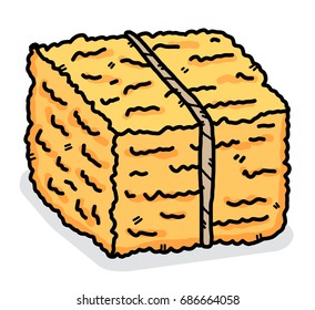 hay cube / cartoon vector and illustration, hand drawn style, isolated on white background.