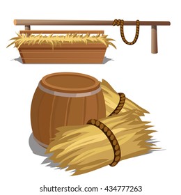 Hay to feed livestock. Vector.