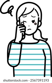 hay fever Clip art of woman with itchy eyes.