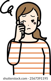 hay fever Clip art of woman with itchy eyes.