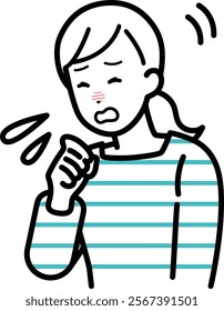 hay fever Clip art of woman sneezing.