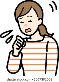 hay fever Clip art of woman sneezing.