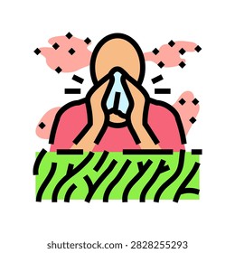 hay fever color icon vector. hay fever sign. isolated symbol illustration