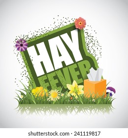 Hay fever icon with plants EPS 10 vector stock illustration