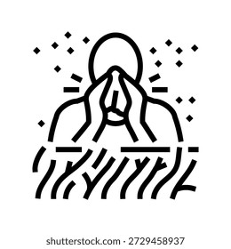 hay fever line icon vector. hay fever sign. isolated contour symbol black illustration
