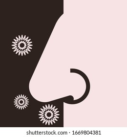 Hay fever. Pollen allergy symbol