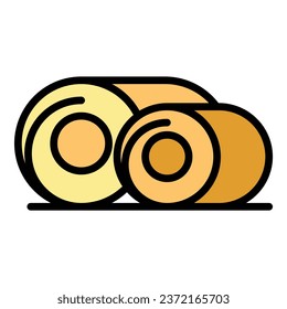 Hay icon outline vector. Farm cow. Angus animal color flat