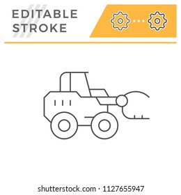 Hay loader tractor line icon