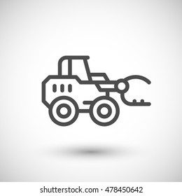Hay loader tractor line icon