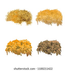 Hay pile set. Vector illustration isolated on a white background