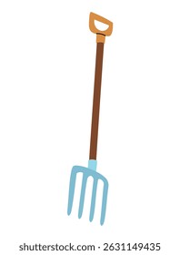 Hay pitchfork, isolated illustration. Hay harvest. Gardening tools. Seasonal work. An item for agricultural crops. Suitable for ecology, garden, cleaning, household, packaging design, infographics