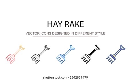 Hay rake icon design with white background stock illustration