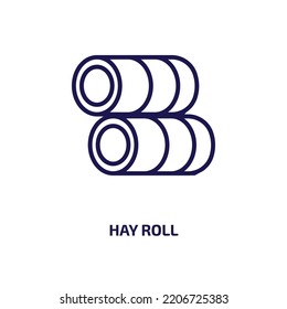 hay roll icon from agriculture farming and gardening collection. Thin linear hay roll, roll, agriculture outline icon isolated on white background. Line vector hay roll sign, symbol for web and mobile