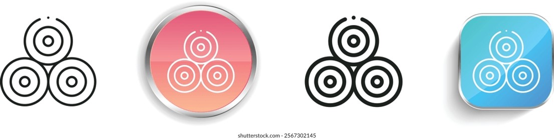 hay roll icon. Thin Linear, Regular and Button Style Design Isolated On White Background