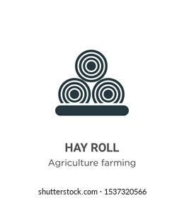 Hay roll vector icon on white background. Flat vector hay roll icon symbol sign from modern agriculture farming and gardening collection for mobile concept and web apps design.