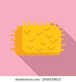 Hay stack bail icon flat vector. Farm land element. Field agricultural wheat