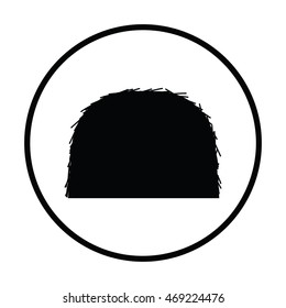 Hay stack icon. Thin circle design. Vector illustration.