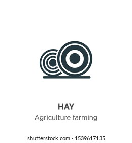 Hay vector icon on white background. Flat vector hay icon symbol sign from modern agriculture farming and gardening collection for mobile concept and web apps design.