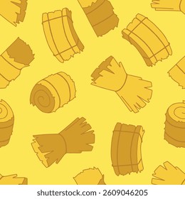 Hay Vector Seamless Pattern Background for Surface Print Fabric Fashion Wrapping
