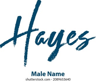 Hayes Baby Boy Name Brush Hand Drawn Typography Text