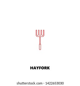 hayfork icon. hayfork vector design. sign design. red color
